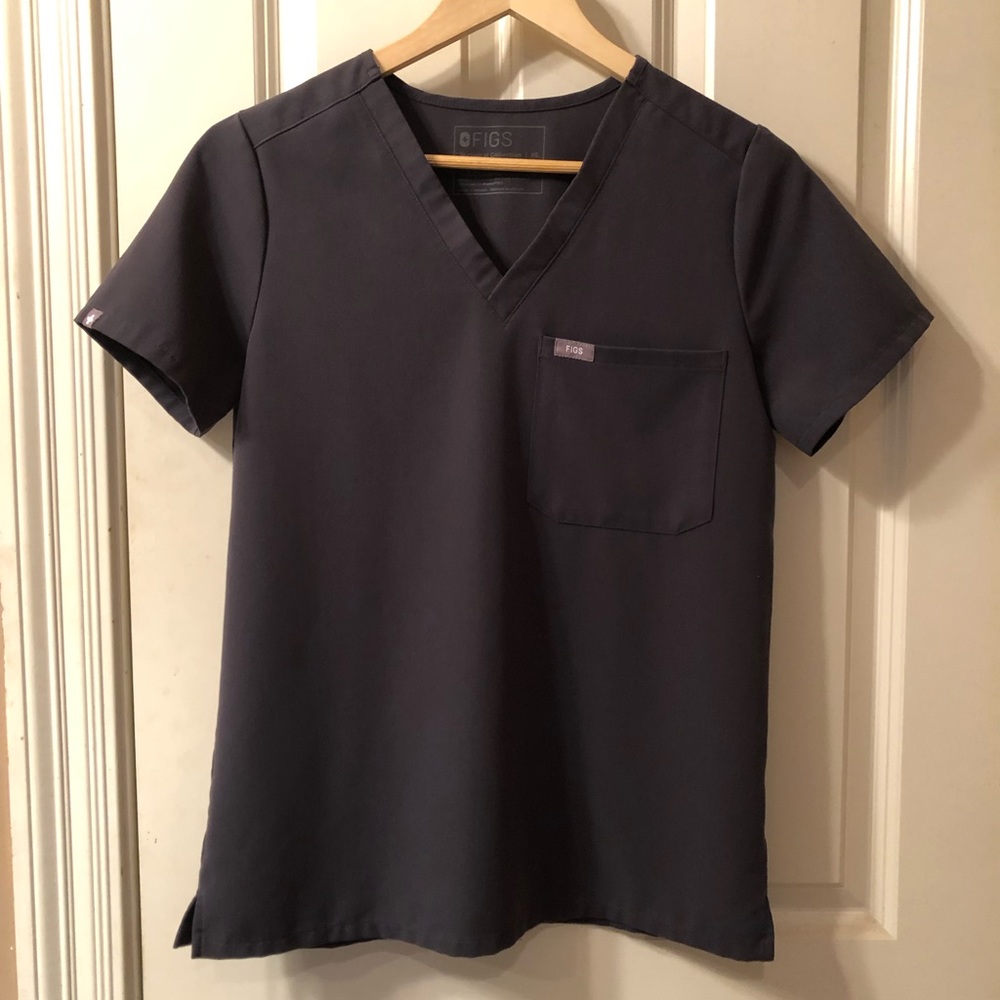 Figs Brand Charcoal Catarina Scrub Top XS